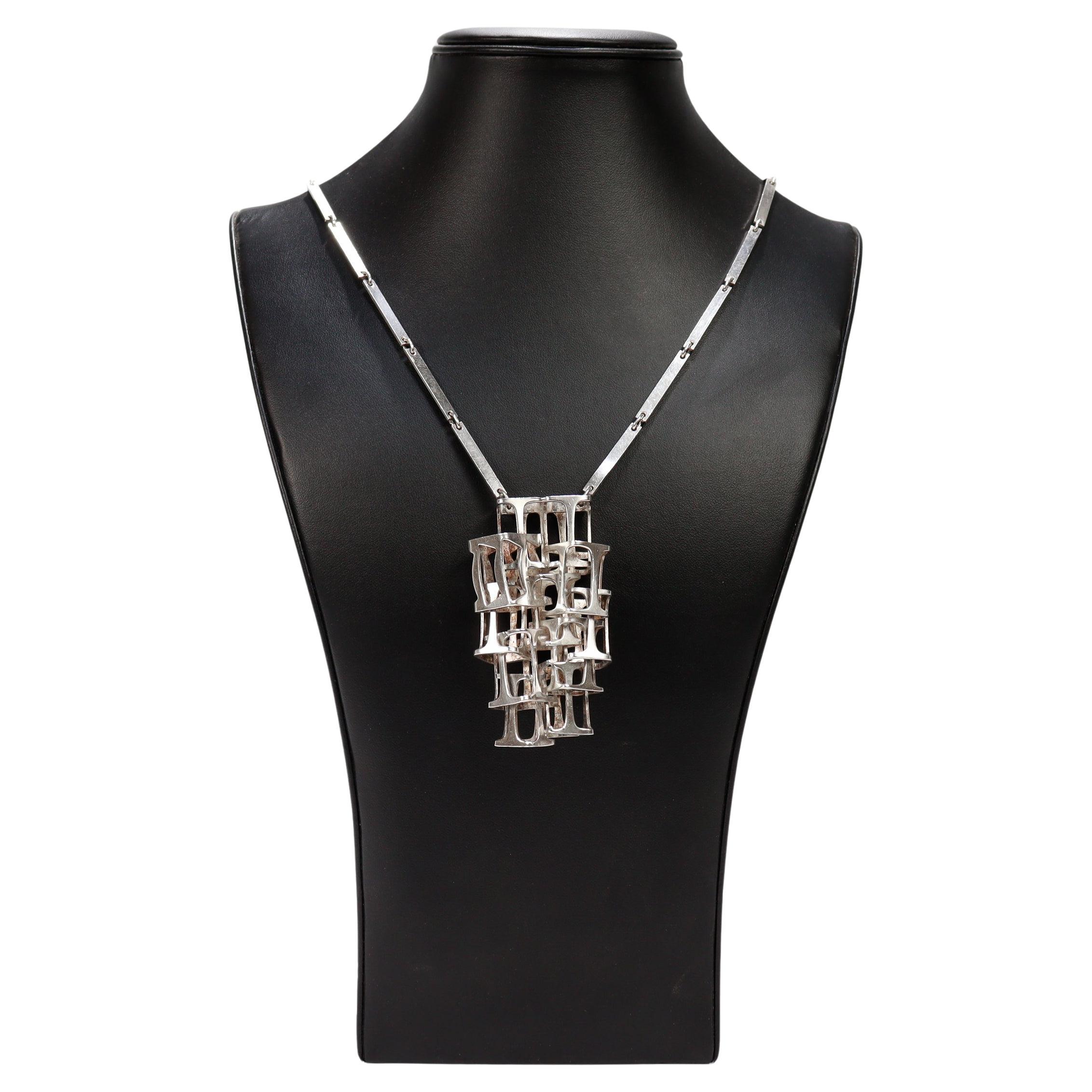 Vintage Rey Urban per A. Fausing Collana modernista in argento 925 in vendita