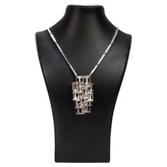 Vintage Rey Urban per A. Fausing Collana modernista in argento 925