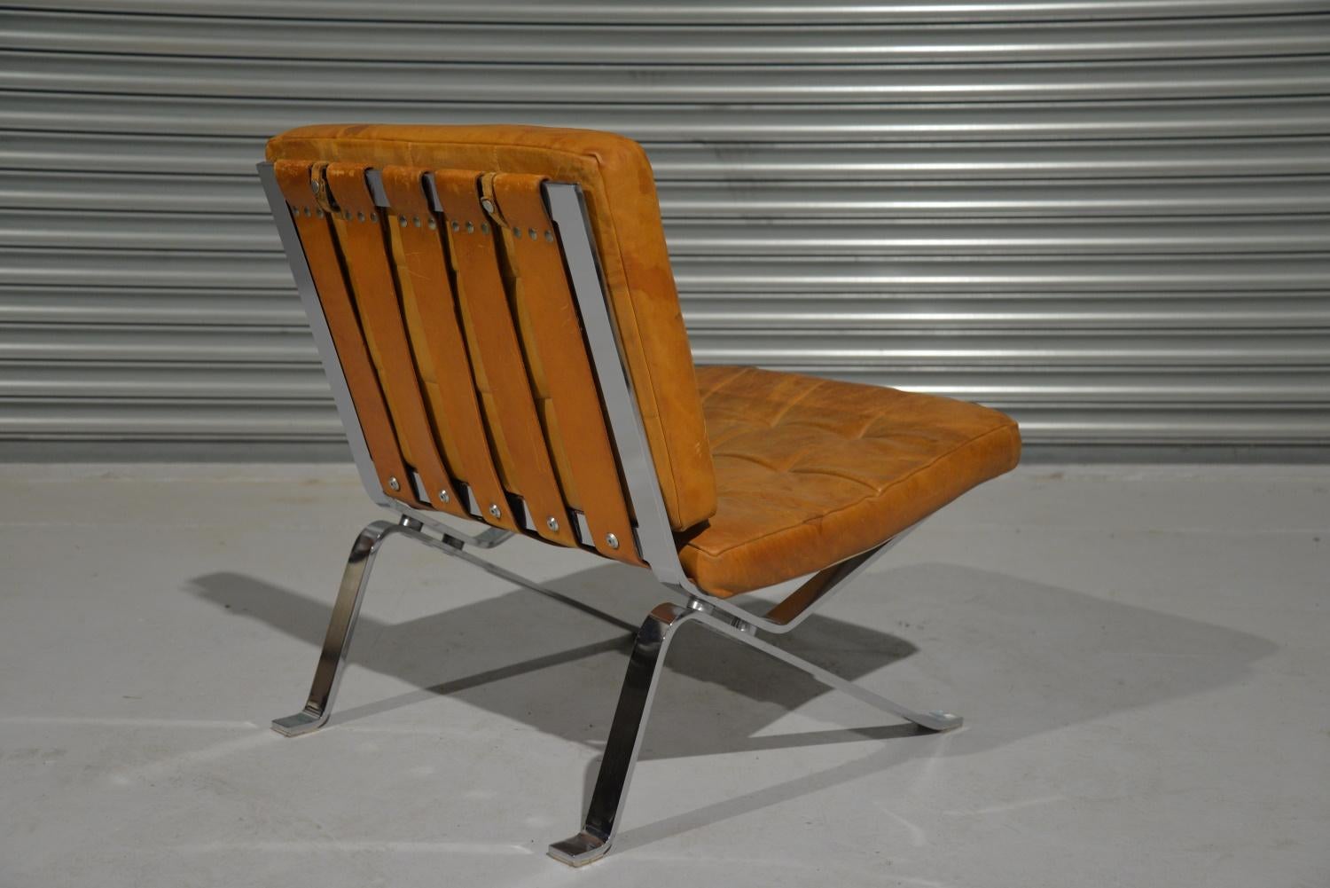 Leather Vintage Rh-301 Lounge Chair by Robert Haussmann for De Sede, Switzerland, 1954 For Sale