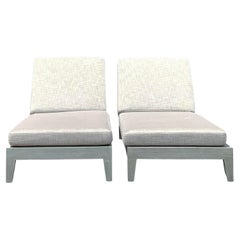 Vintage RH Balmain Washed Teak Chaise Lounge - Ein Paar