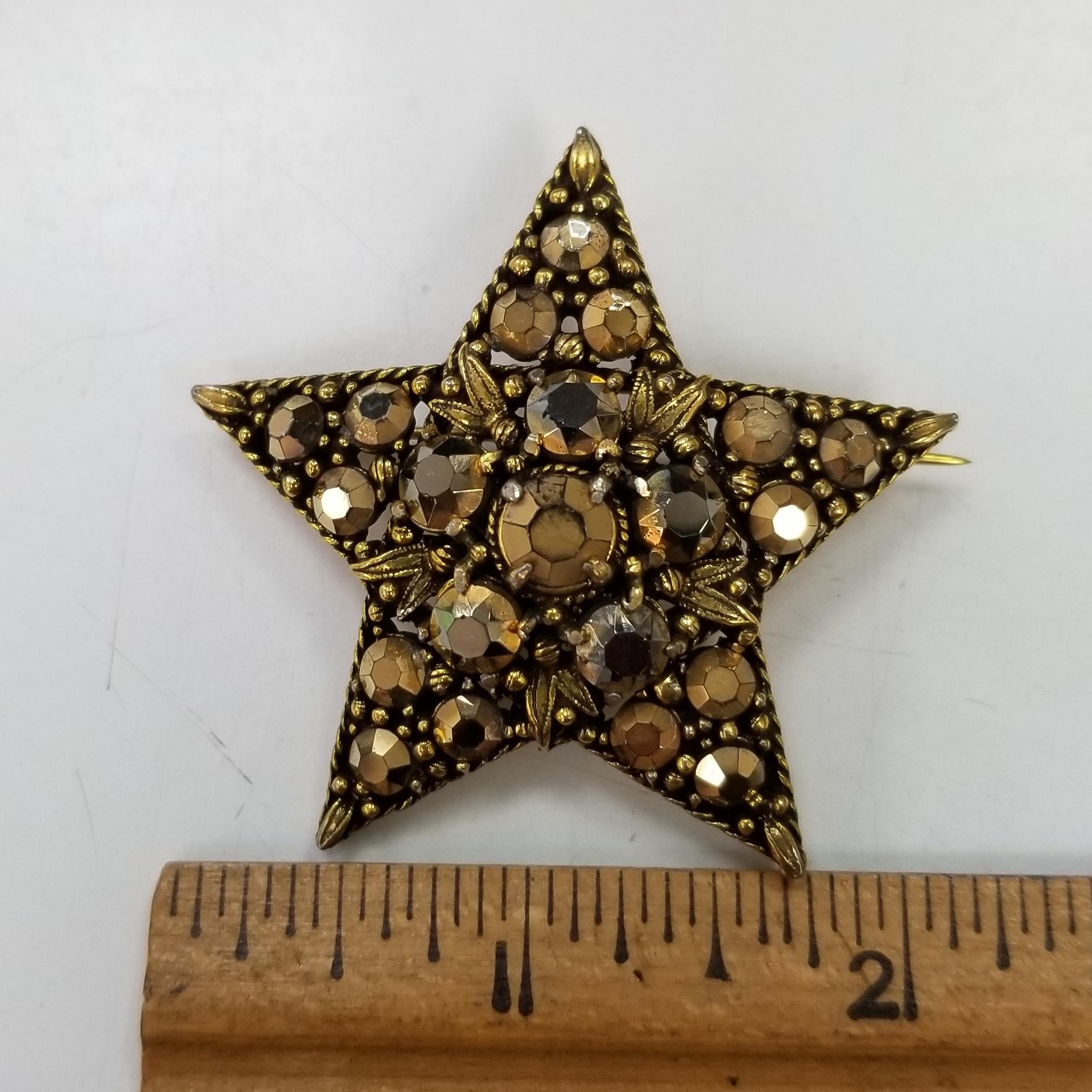 rhinestone star brooch