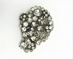 Vintage rhinestone brooch sign. Original by Robert USA 1940/50s