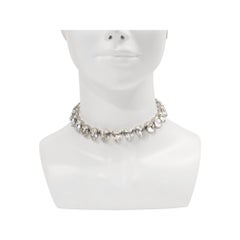 Vintage Rhinestone Diamante Pear Shape Choker Necklace, 1980s