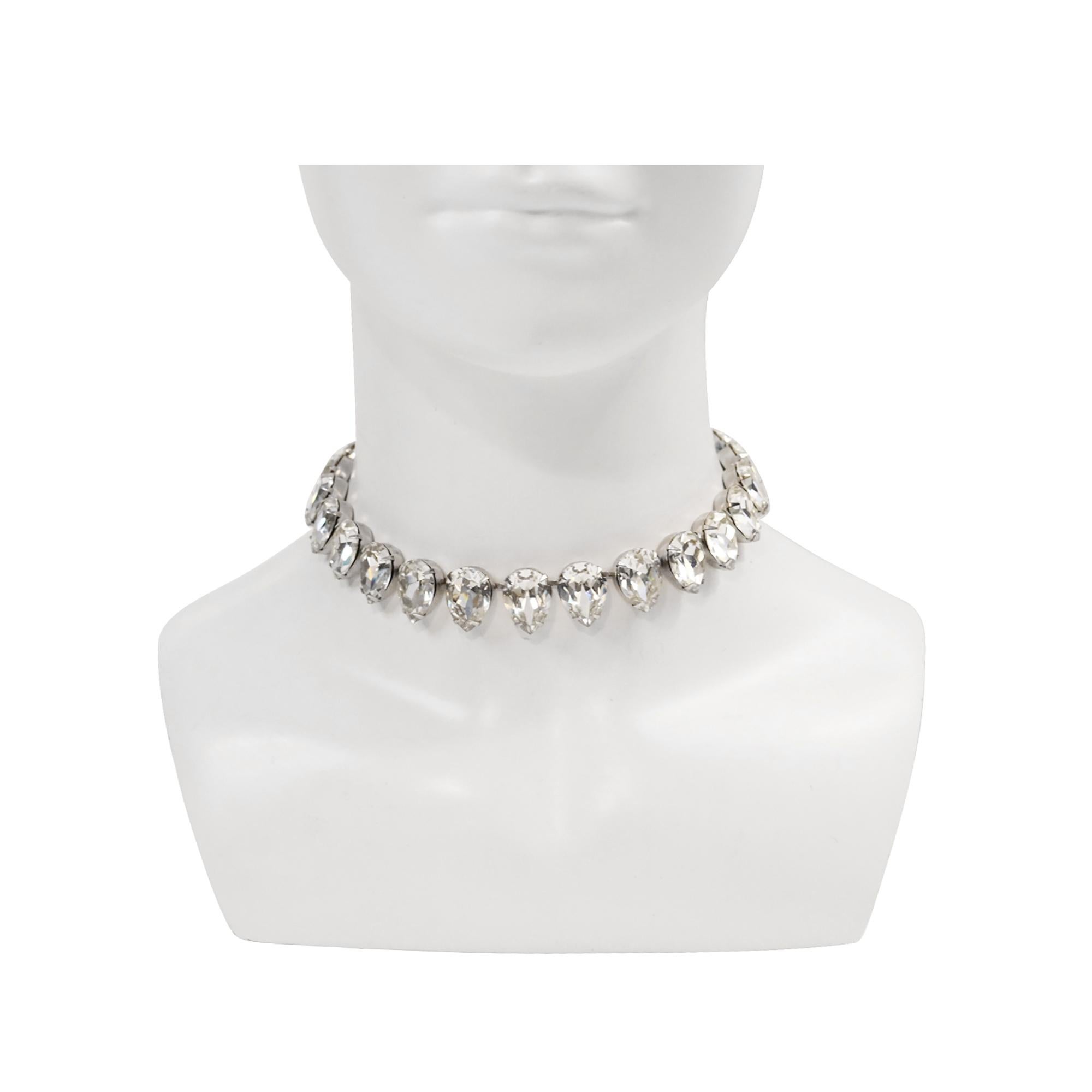 Vintage Diamante Birnenform Halsband CIRCA 1980er im Angebot 1