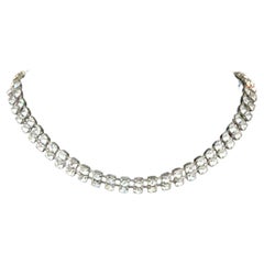 Vintage Rhinestone Double Row Tennis Necklace