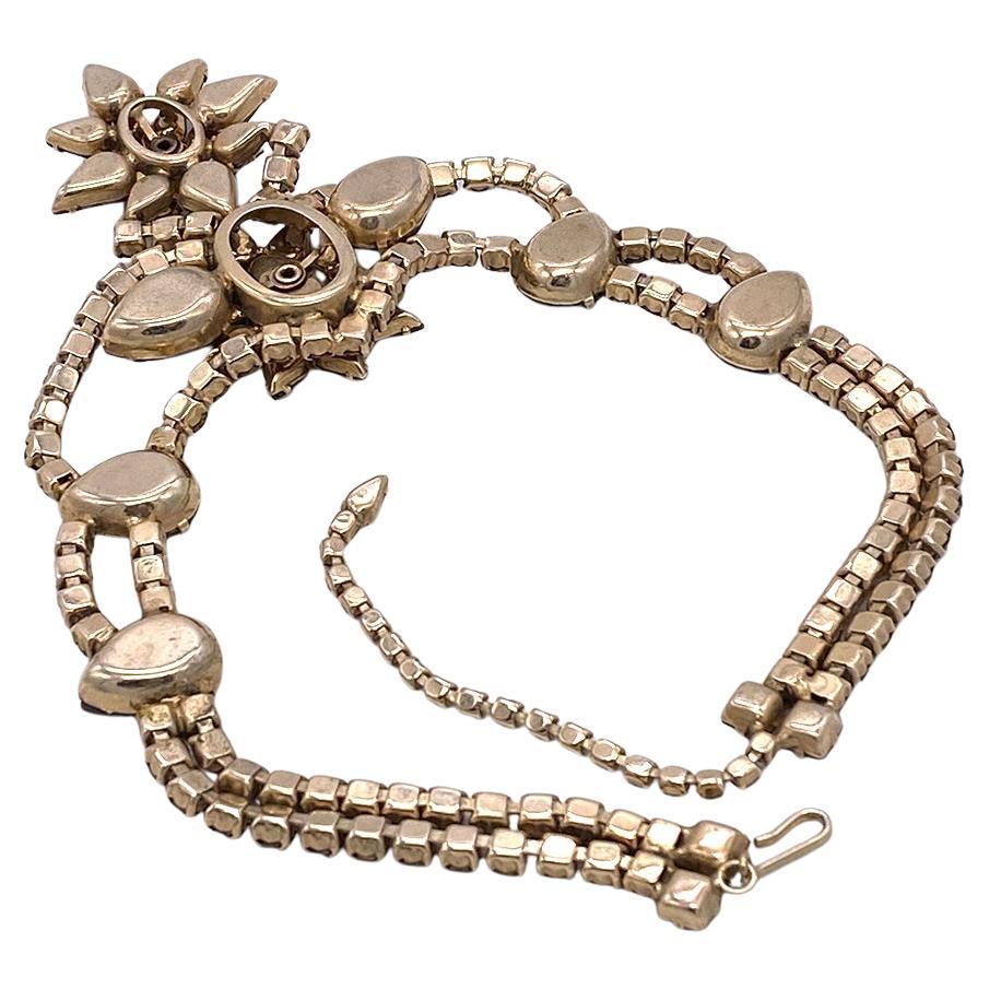 Women's Vintage Rhinestone Holiday Party Necklace