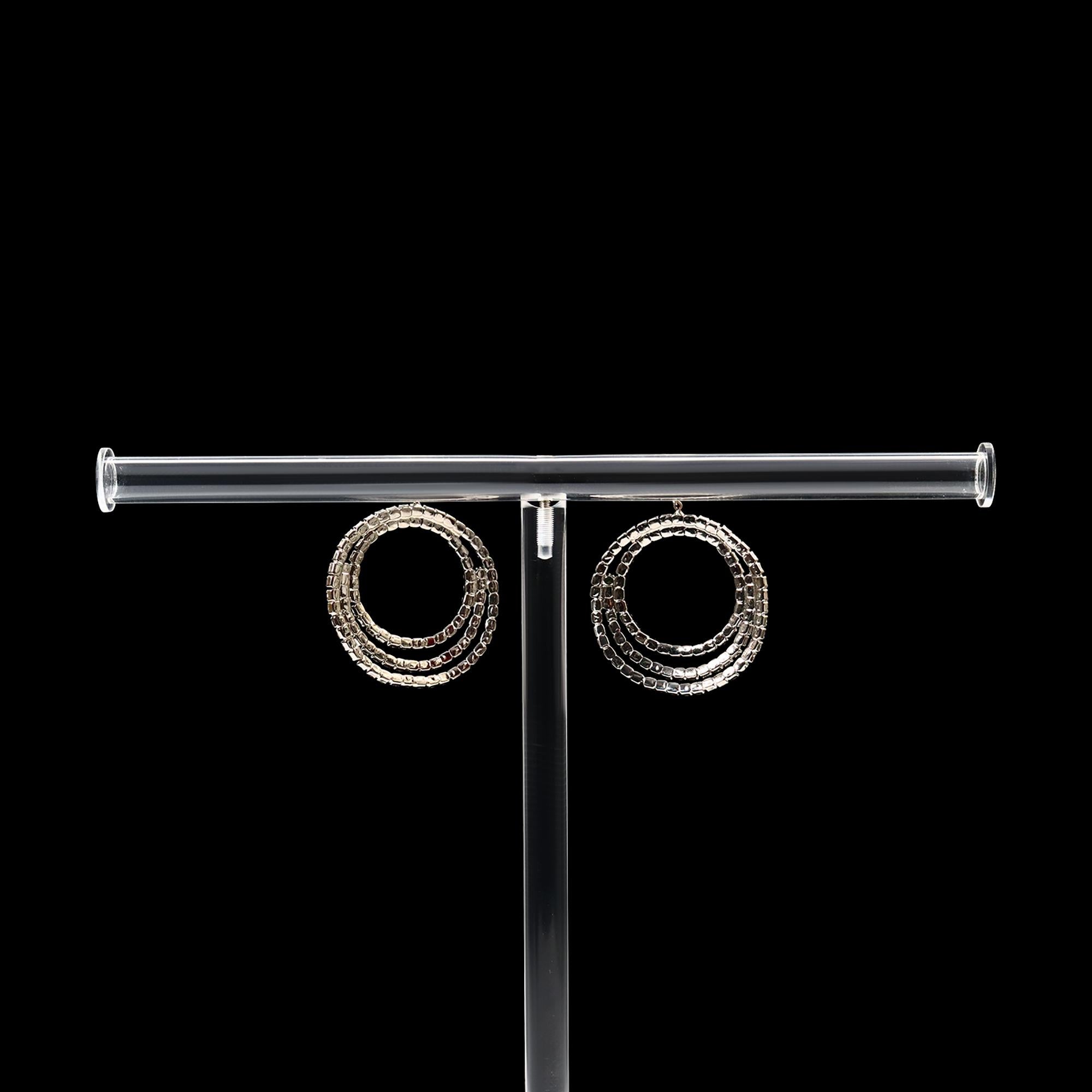 Aros colgantes grandes vintage de strass Circa años 80 en venta 3