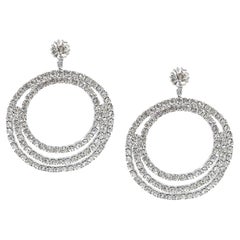 Cerchi vintage con strass grandi e penzolanti circa anni '80
