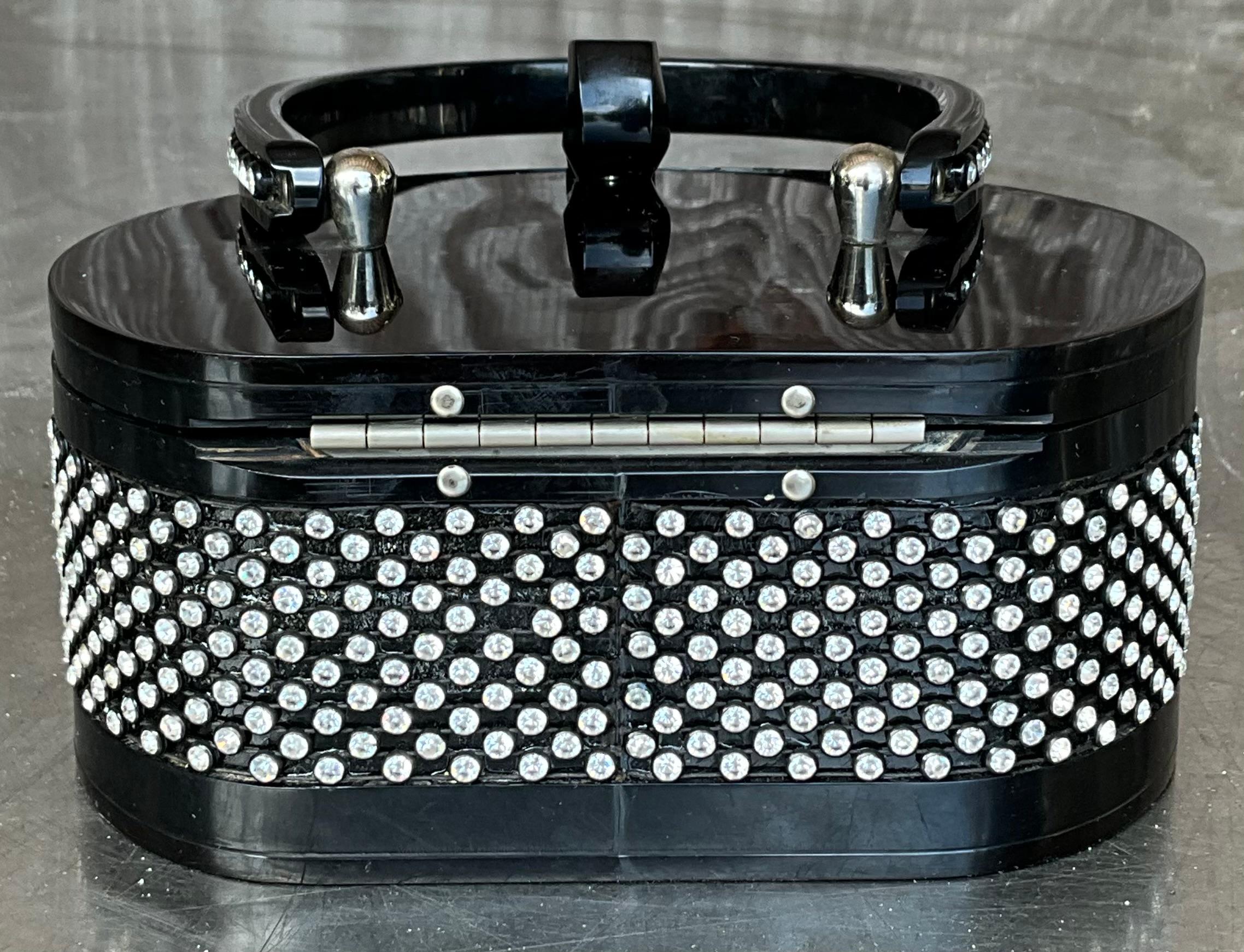 Vintage Rhinestone Lucite Purse After Wilardy 5