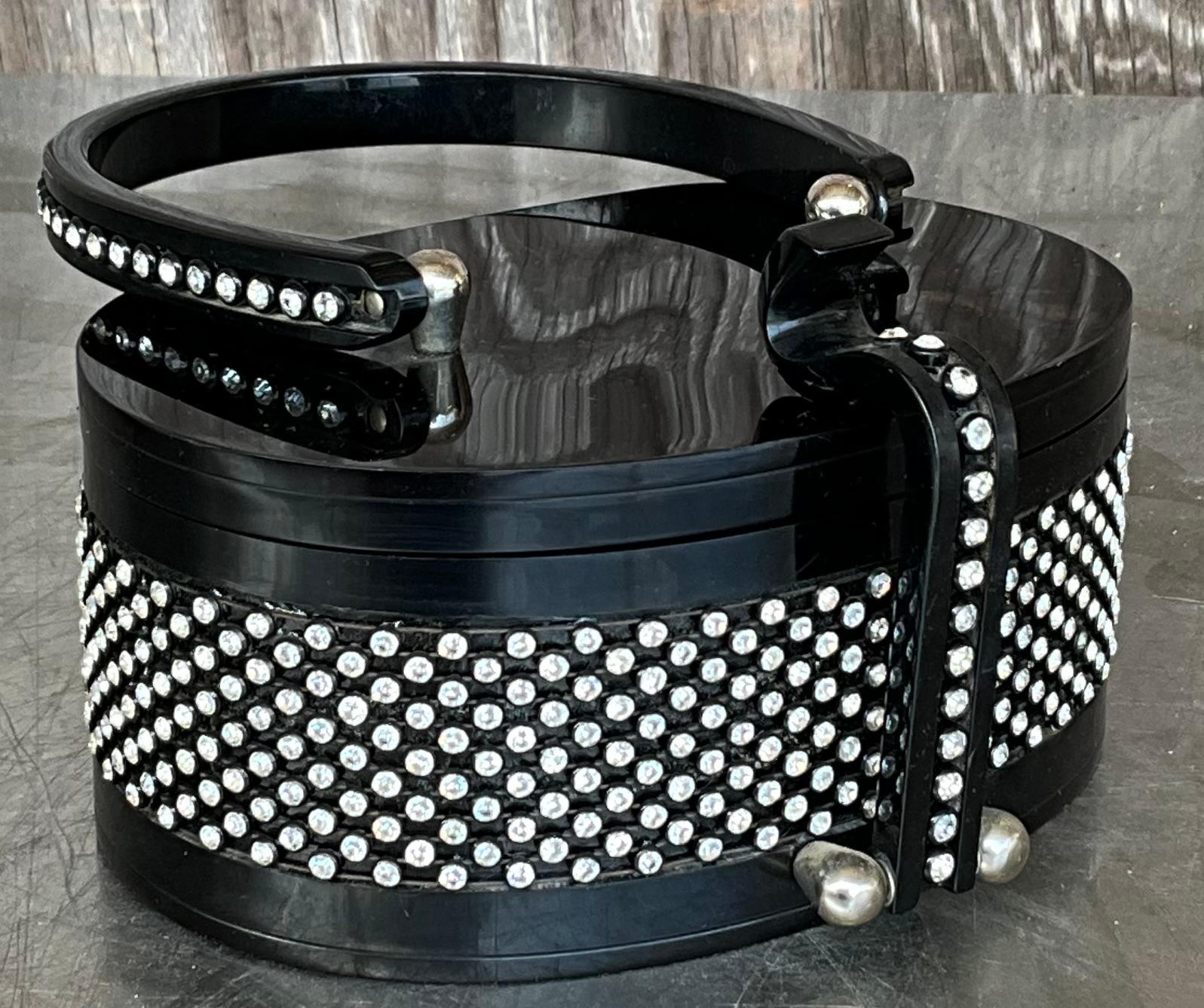 Vintage Rhinestone Lucite Purse After Wilardy In Good Condition In Lake Worth Beach, FL