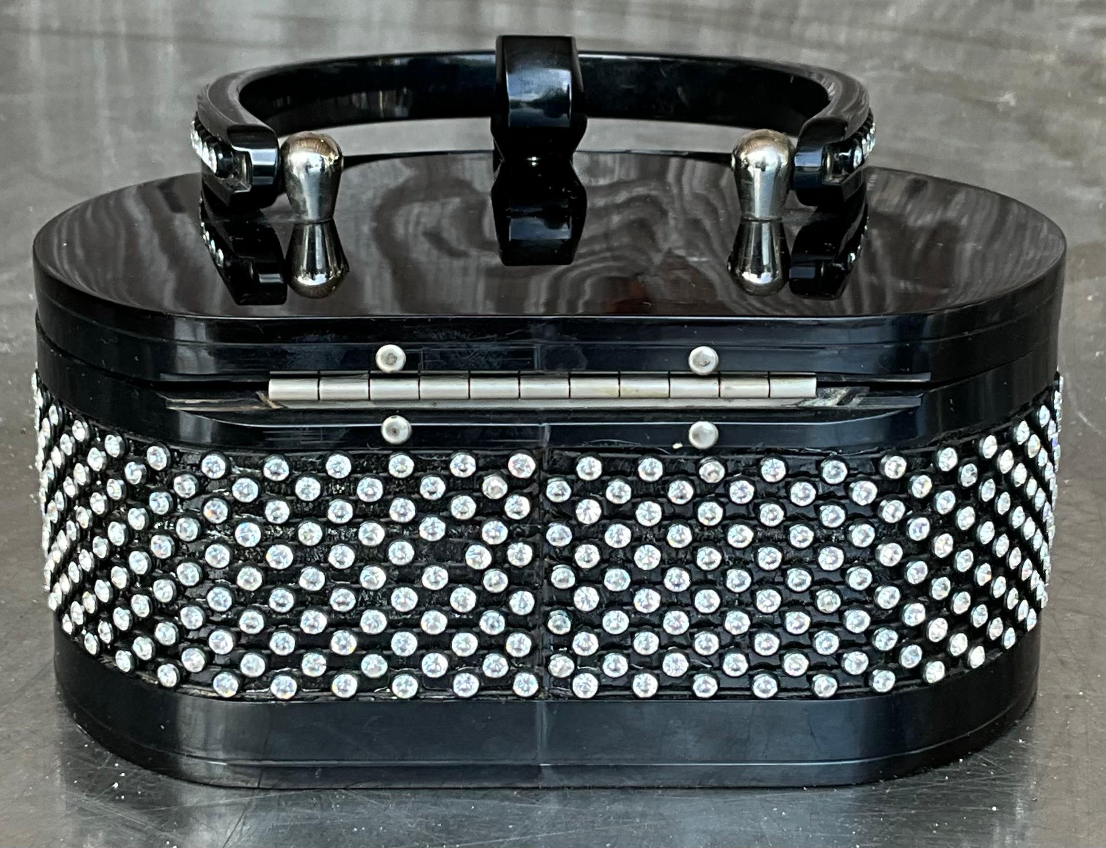 Vintage Rhinestone Lucite Purse After Wilardy 4