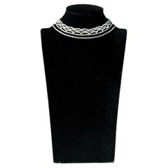 Vintage Rhinestone Multi Strand Choker Necklace