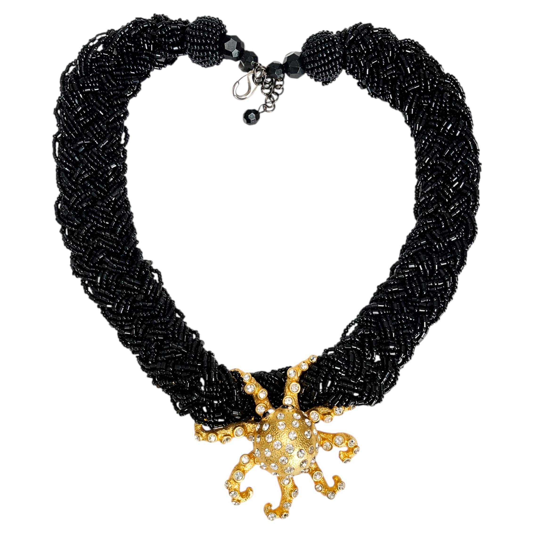 Vintage Rhinestone Octopus Necklace by Stephanie Lake Design, 2013 For Sale