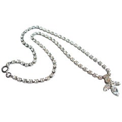 Vintage Rhinestone Pendant Necklace - Unsigned - United States - Circa 1950's