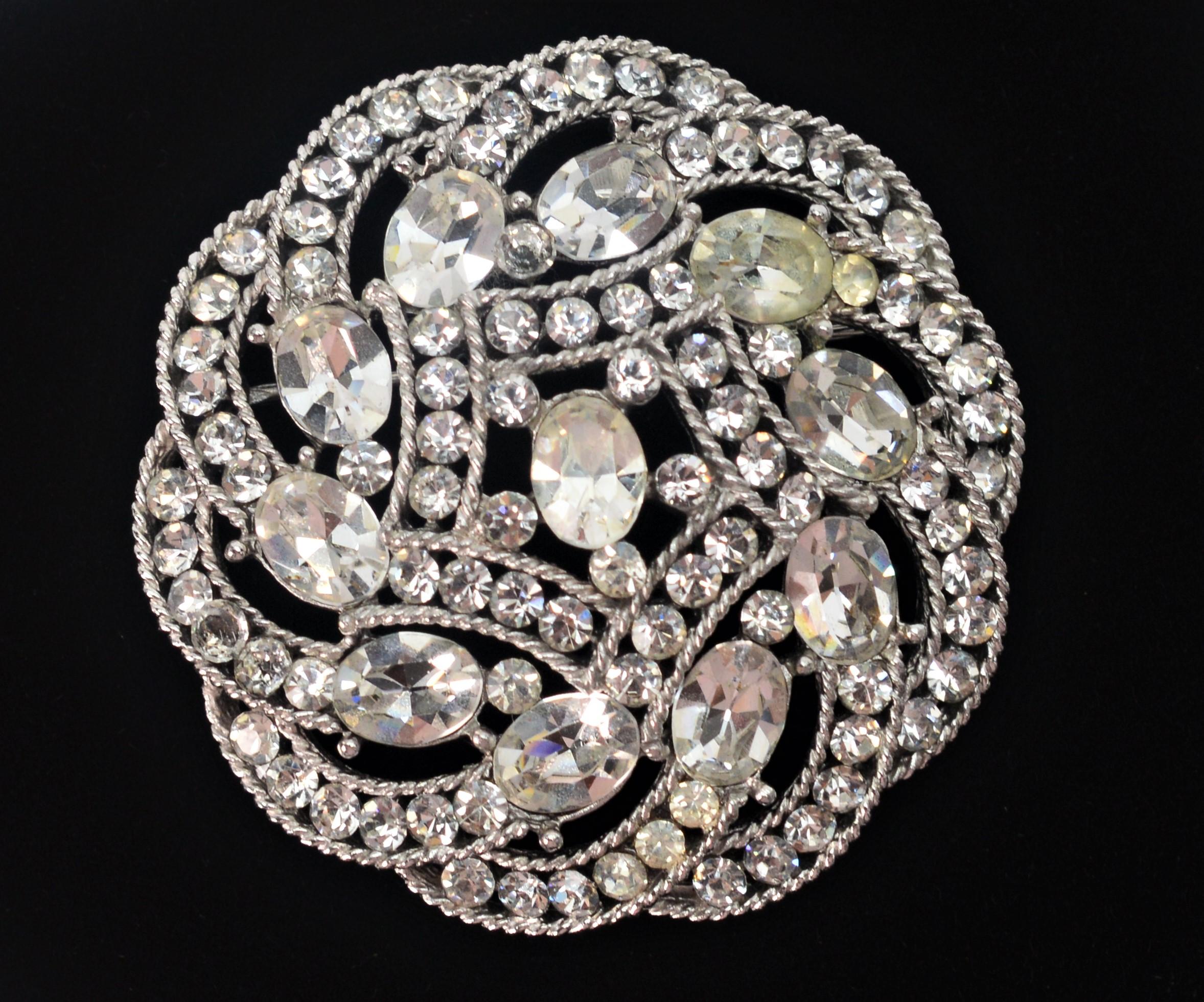 Vintage Rhinestone Trifari Brooch at 1stDibs trifari rhinestone