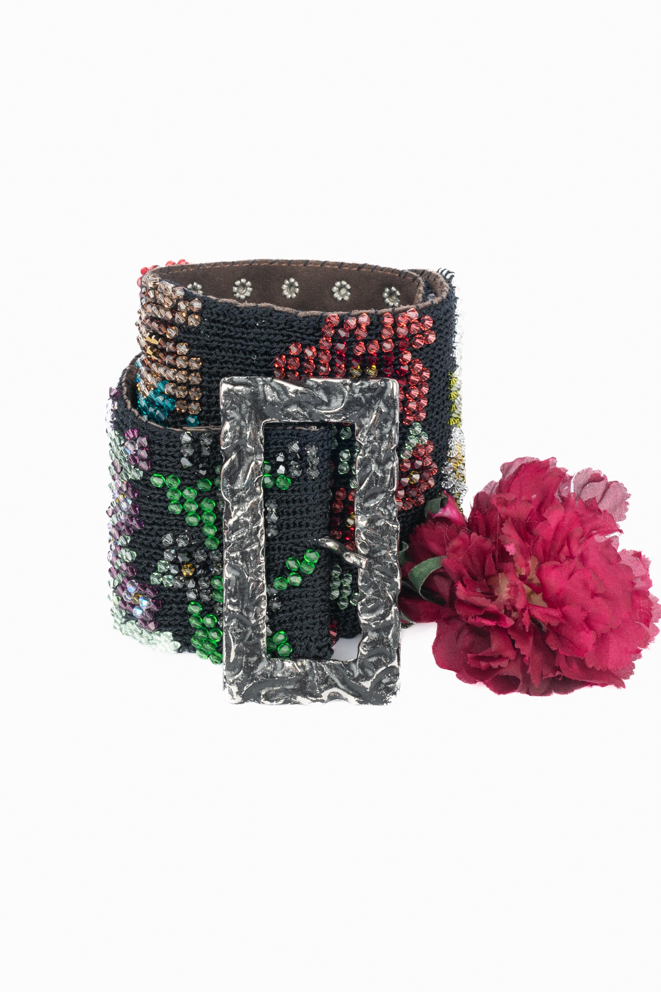 Vintage Gürtel mit Strasssteinen im Zustand „Gut“ im Angebot in SAINT-OUEN-SUR-SEINE, FR