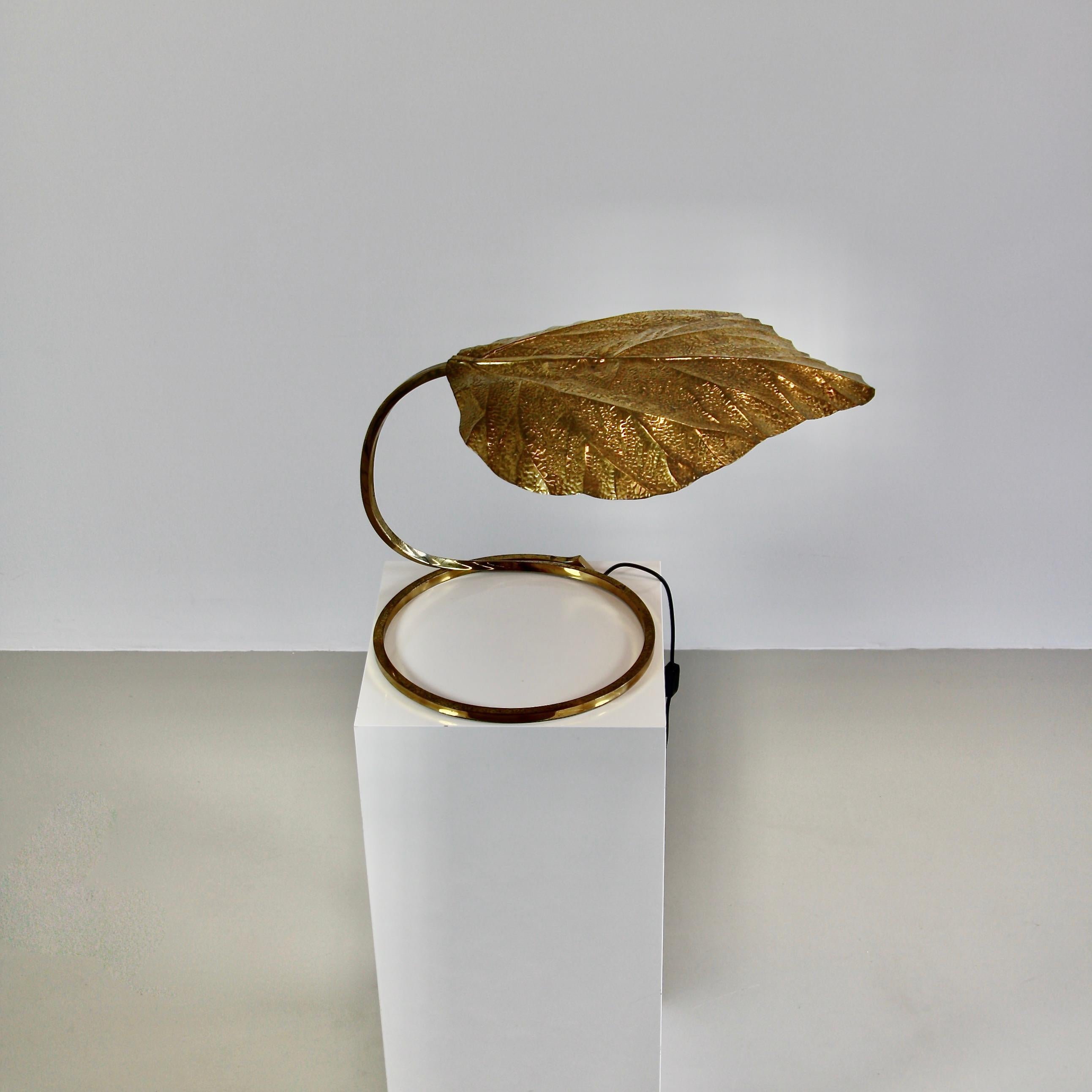 Organic Modern Vintage Rhubarb Leaf Table Lamp by Tommaso Barbi, 1970s