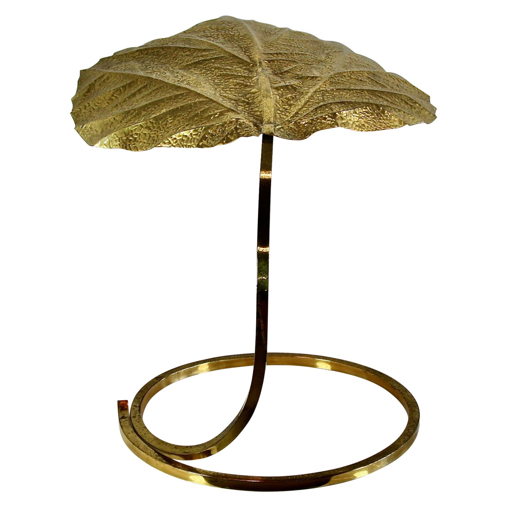 Vintage Rhubarb Leaf Table Lamp by Tommaso Barbi, 1970s