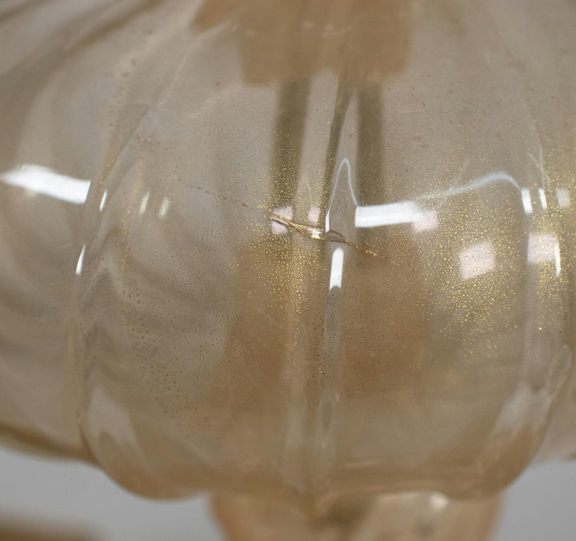Vintage Ribbed Aventurine Murano Table Lamp For Sale 2