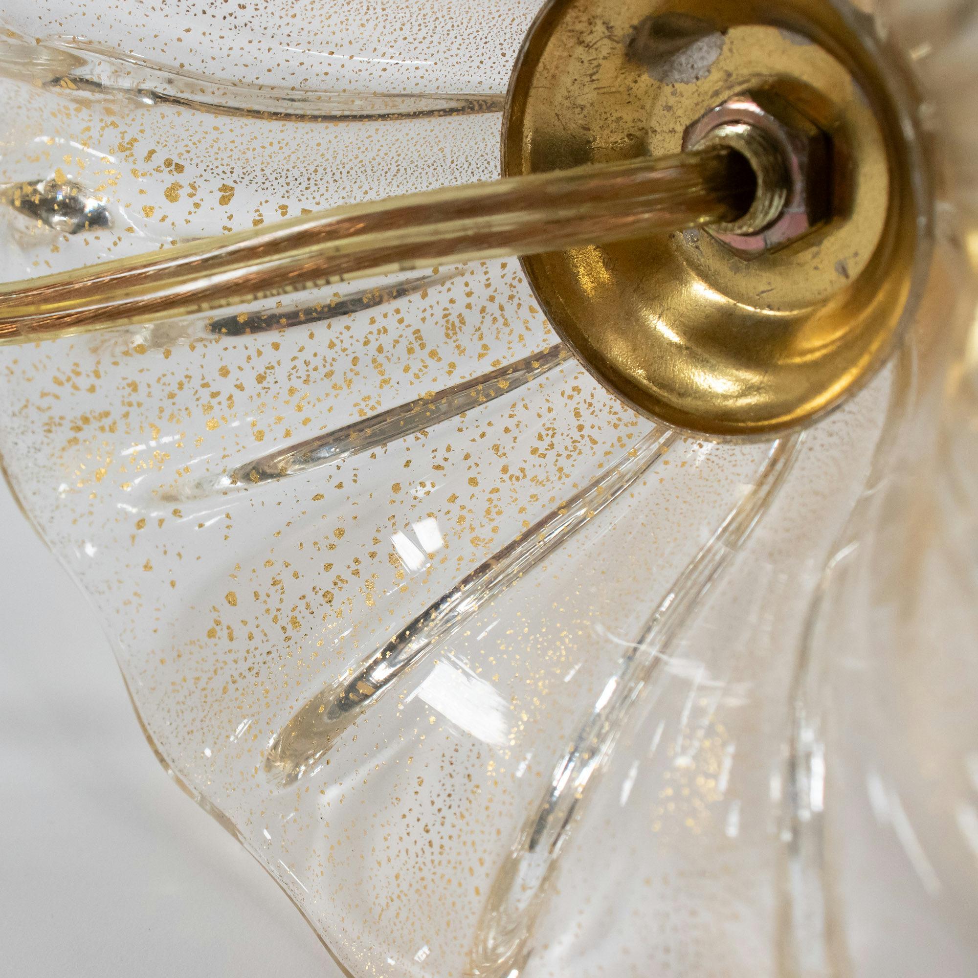 Vintage Ribbed Aventurine Murano Table Lamp For Sale 4