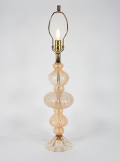 Vintage Ribbed Aventurine Murano Table Lamp
