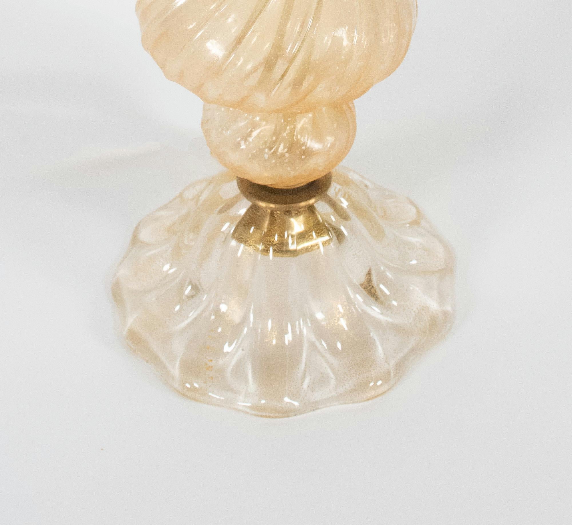 20th Century Vintage Ribbed Aventurine Murano Table Lamp For Sale
