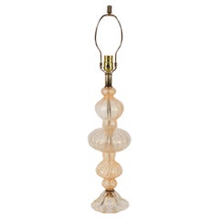 Vintage Ribbed Aventurine Murano Table Lamp