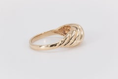 Vintage Ribbed Dome Ring 14k Yellow Gold