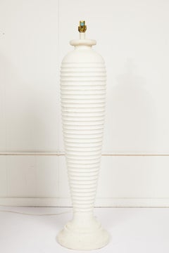 Vintage Ribbed Plaster Sculptural Floor Lamp