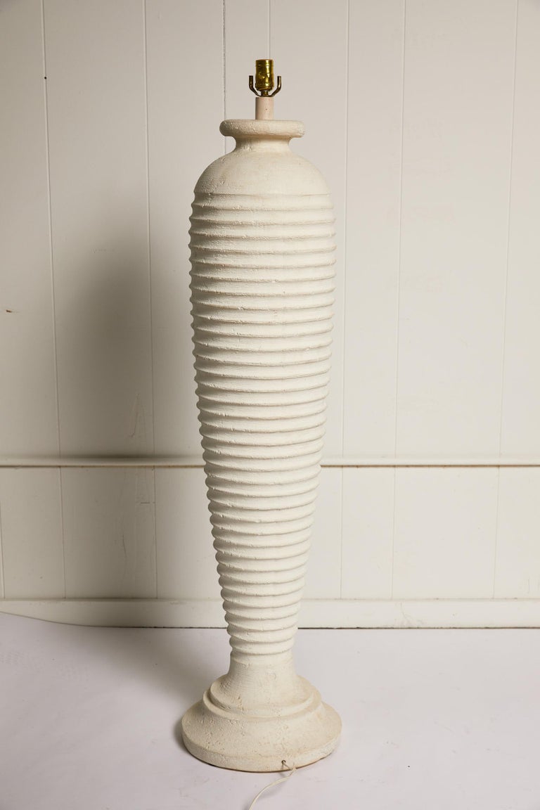 Vintage Ribbed Plaster Sculptural Floor Lamp at 1stDibs vintage