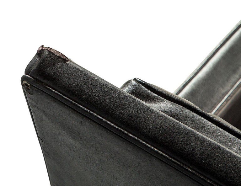 Vintage Ribbed Vinyl and Walnut Frame Sofa at 1stDibs | ribbed sofa ...