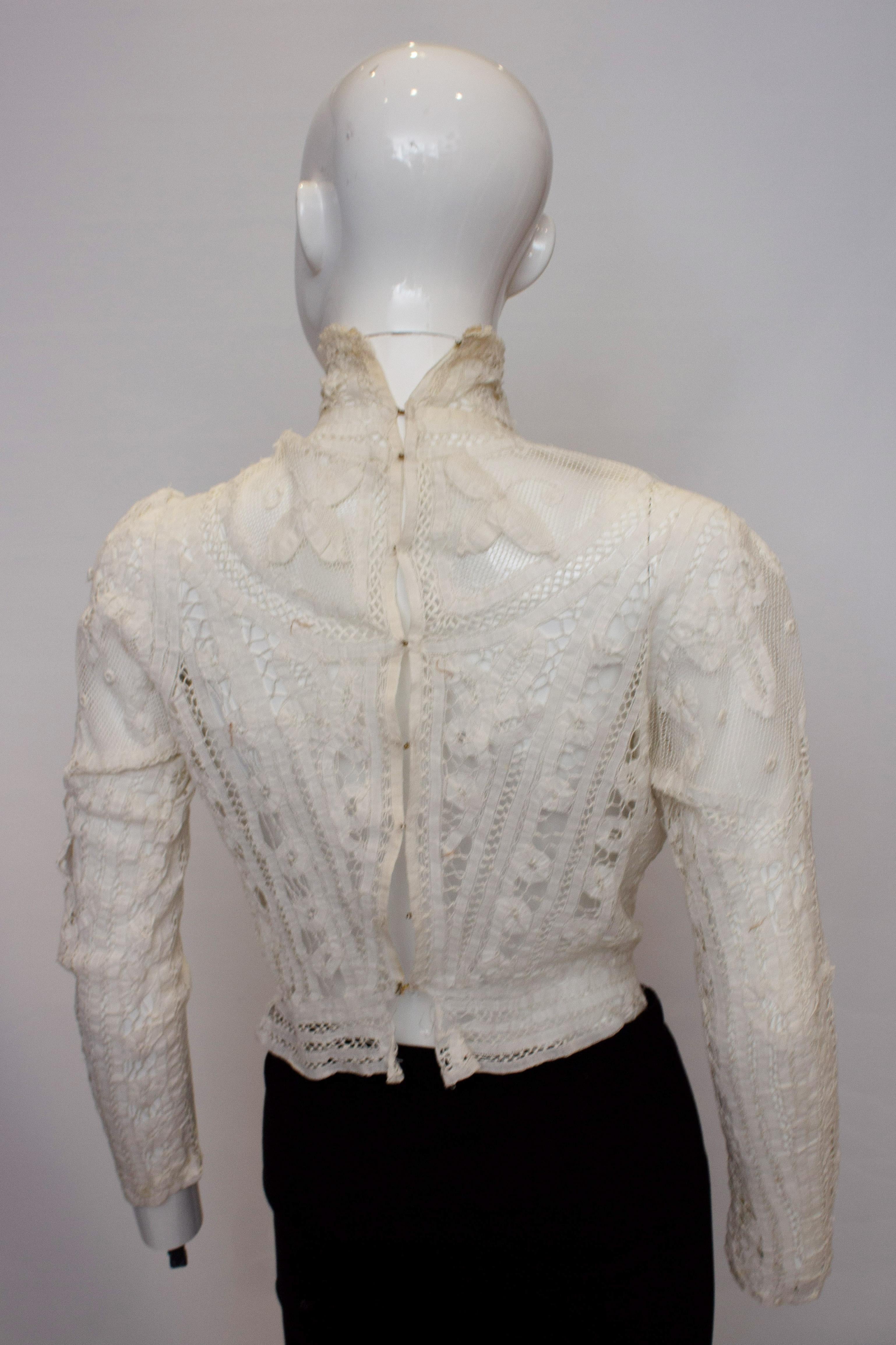 Women's Vintage Ribbon Work Top For Sale
