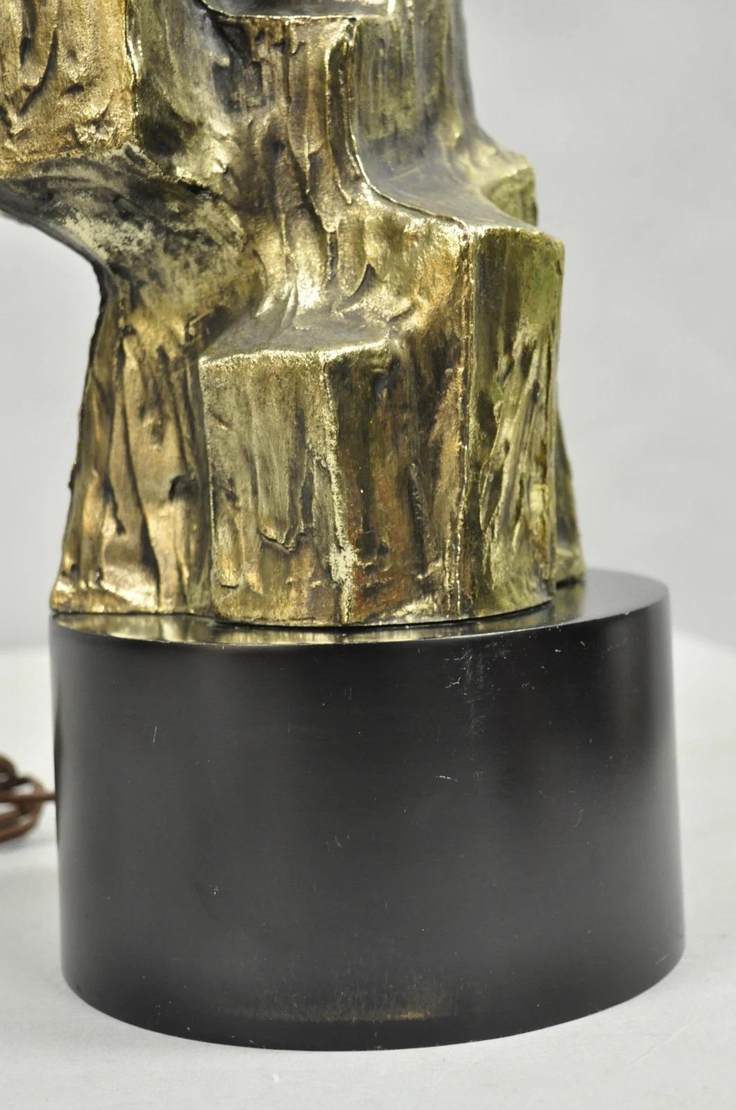 Vintage Richard Barr for Laurel Brutalist Mid Century Modern Metal Table Lamp For Sale 5