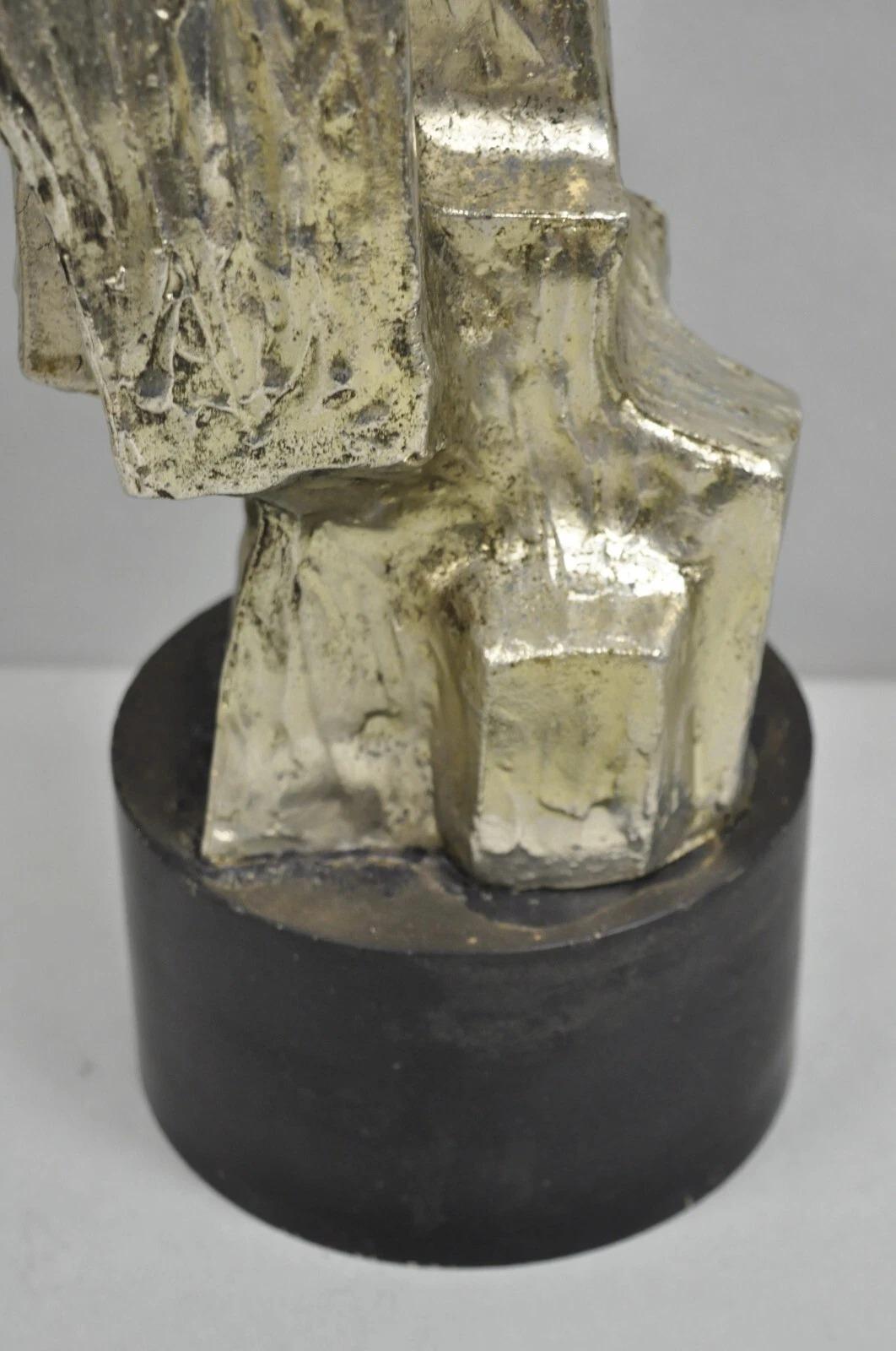 Vintage Richard Barr for Laurel Brutalist Mid Century Modern Metal Table Lamp In Good Condition For Sale In Philadelphia, PA