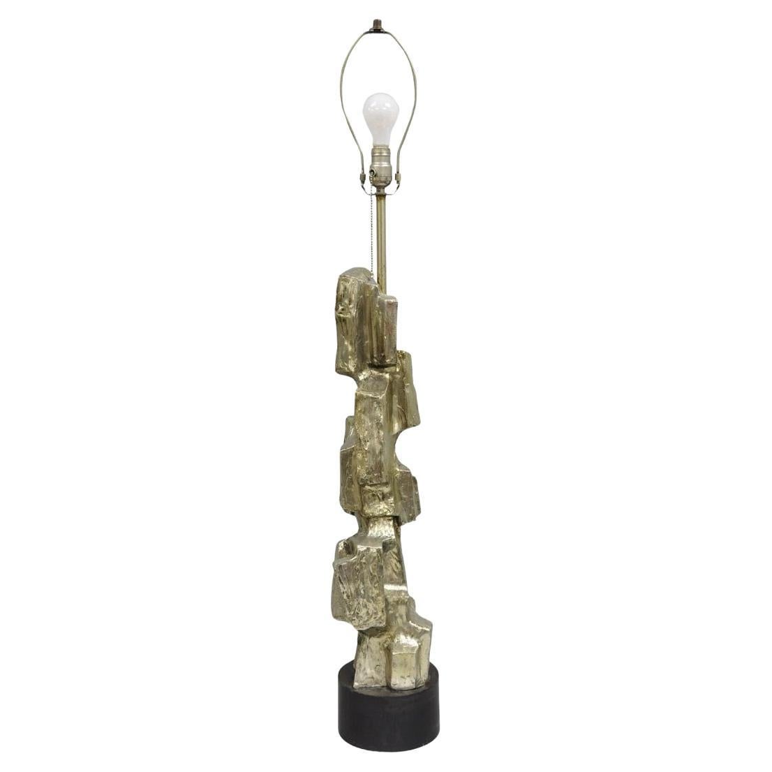 Lampada da tavolo in metallo vintage Richard Barr for Laurel Brutalist Mid Century Modern