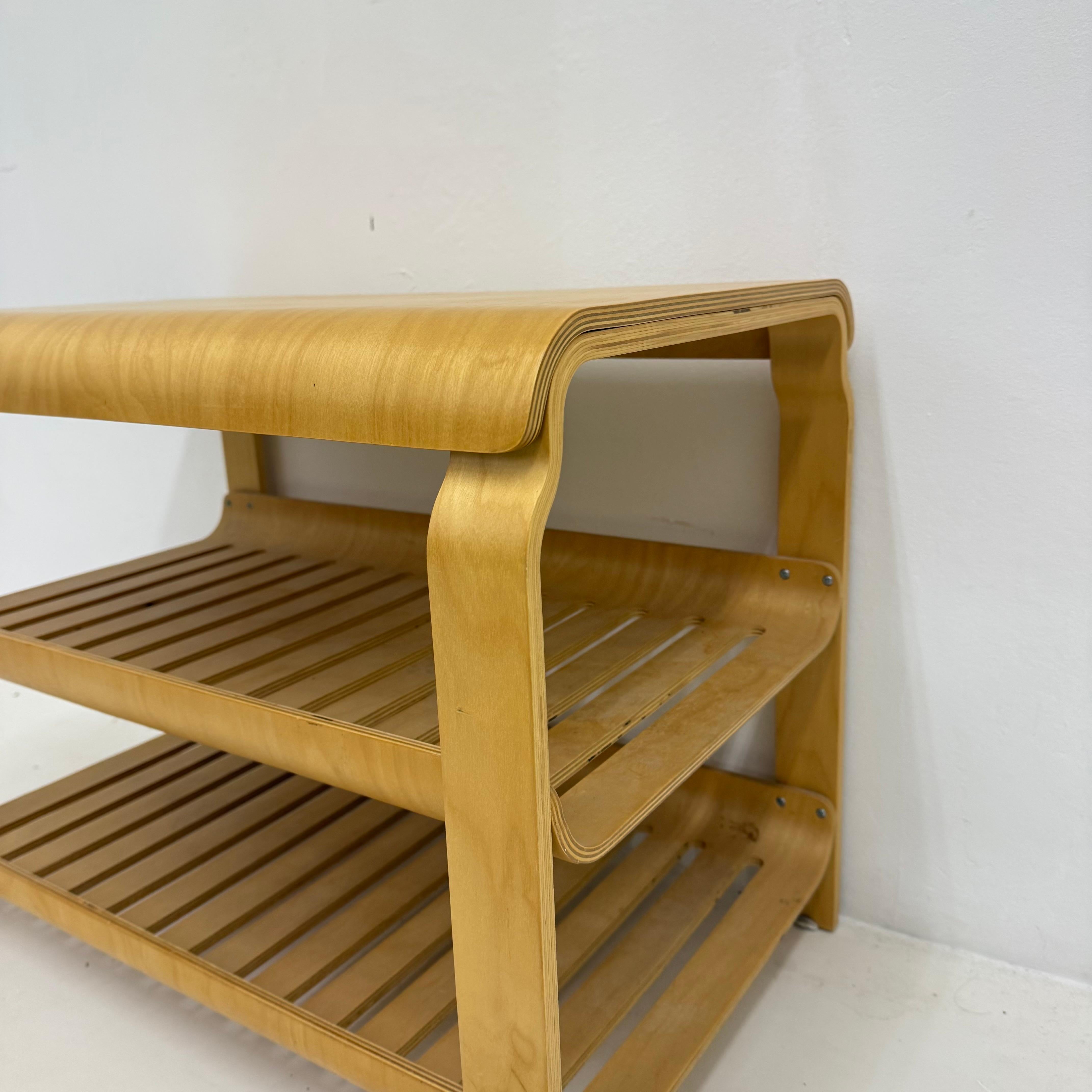 Table console vintage en contreplaqué Richard Clack for Ikea 