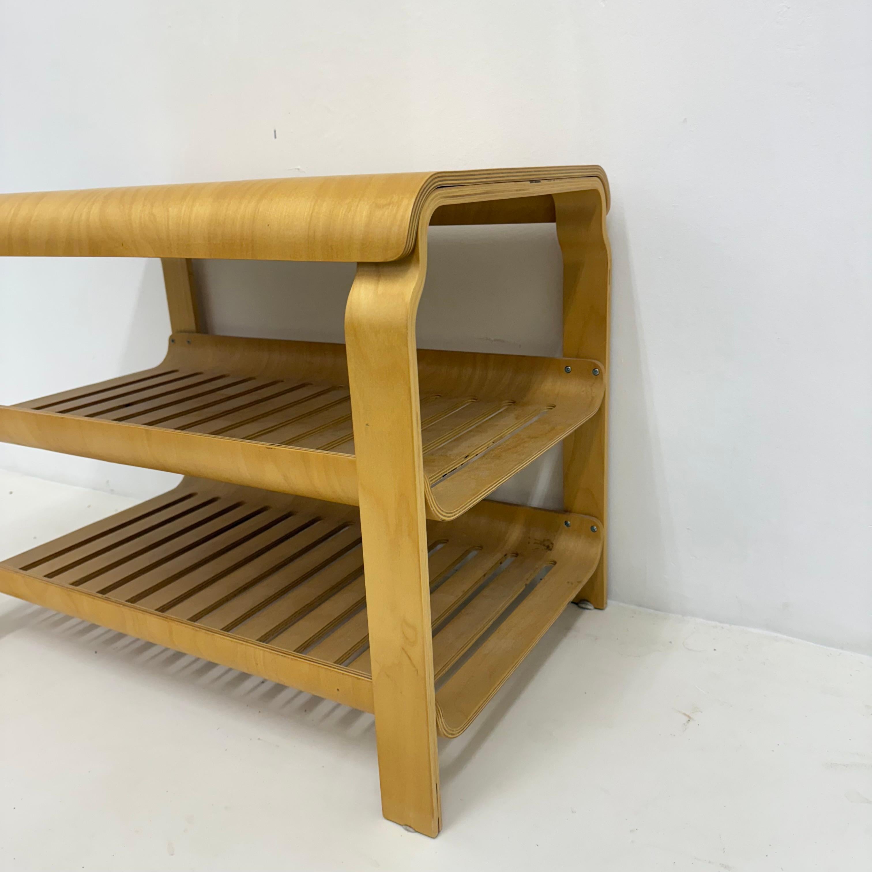 Table console vintage en contreplaqué Richard Clack for Ikea 