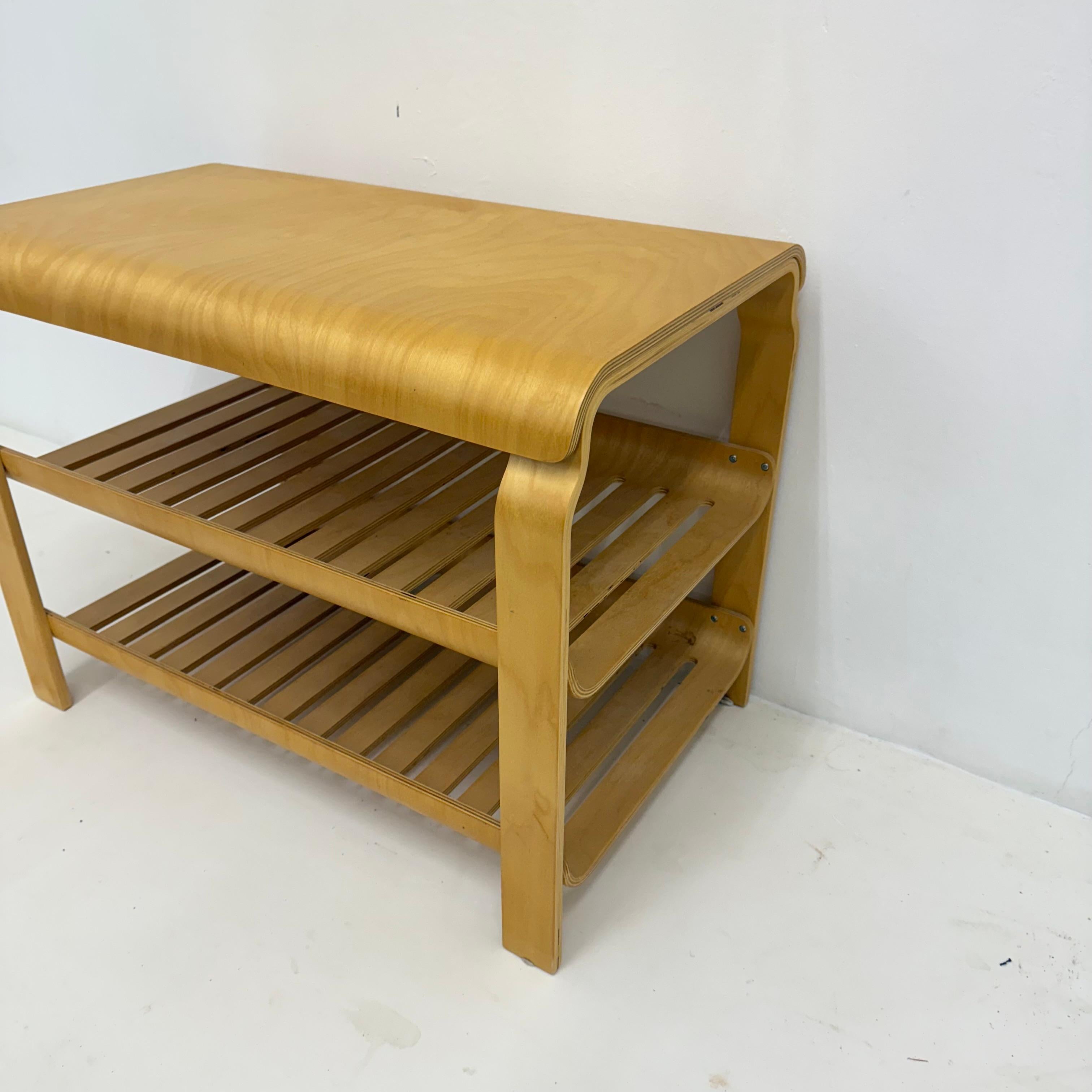 Table console vintage en contreplaqué Richard Clack for Ikea 