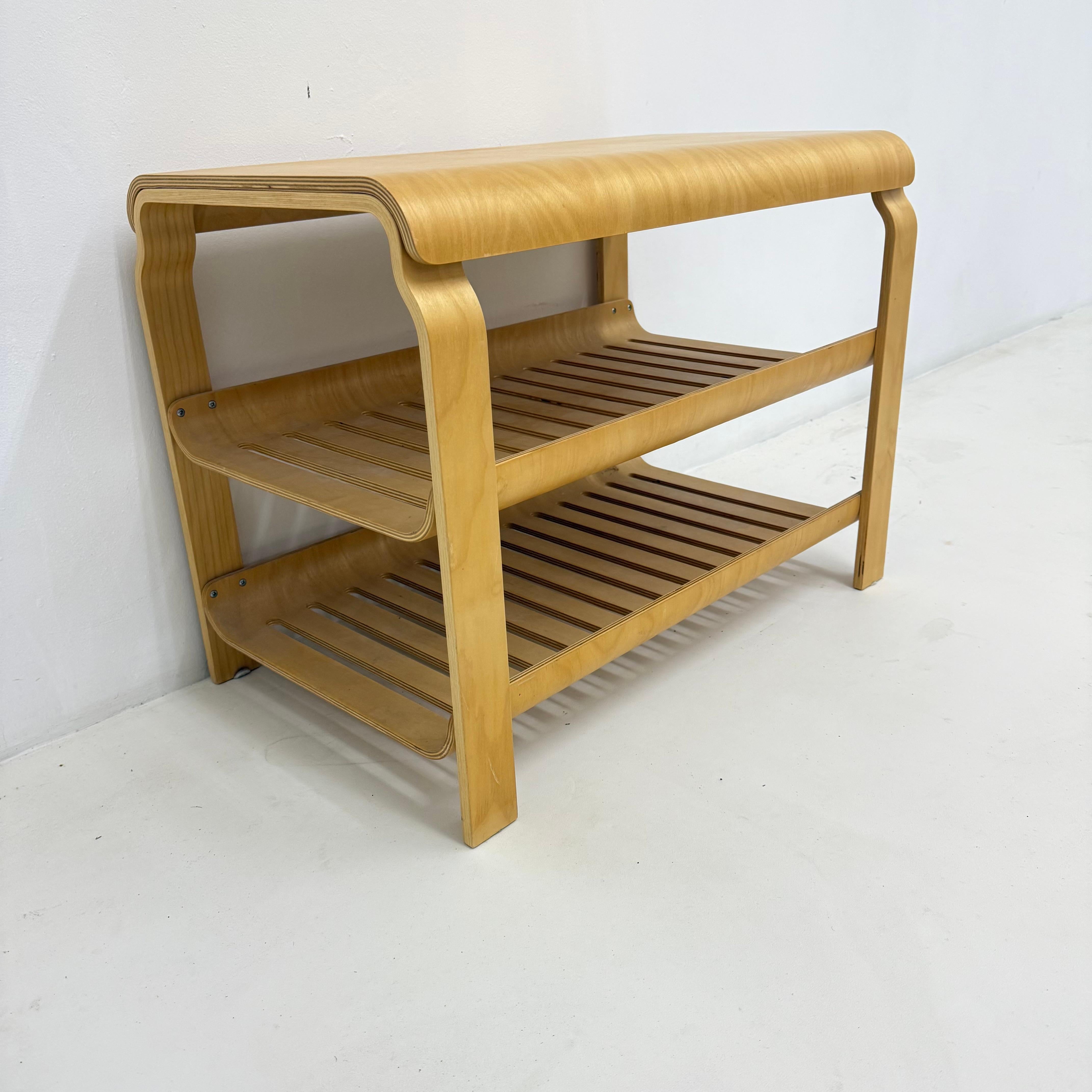 Table console vintage en contreplaqué Richard Clack for Ikea 