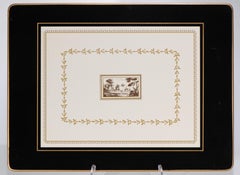 Vintage Richard Ginori Pittoria Fiesole Set of 4 Placemats in Box, Hand-made