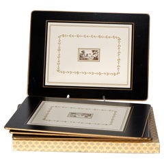 Vintage Richard Ginori Pittoria Fiesole Set of 4 Placemats in Box, Hand-made, 19 Vintage Richard Ginori Pittoria Fiesole Set of 4 Placemats in Box, Hand-made, 19