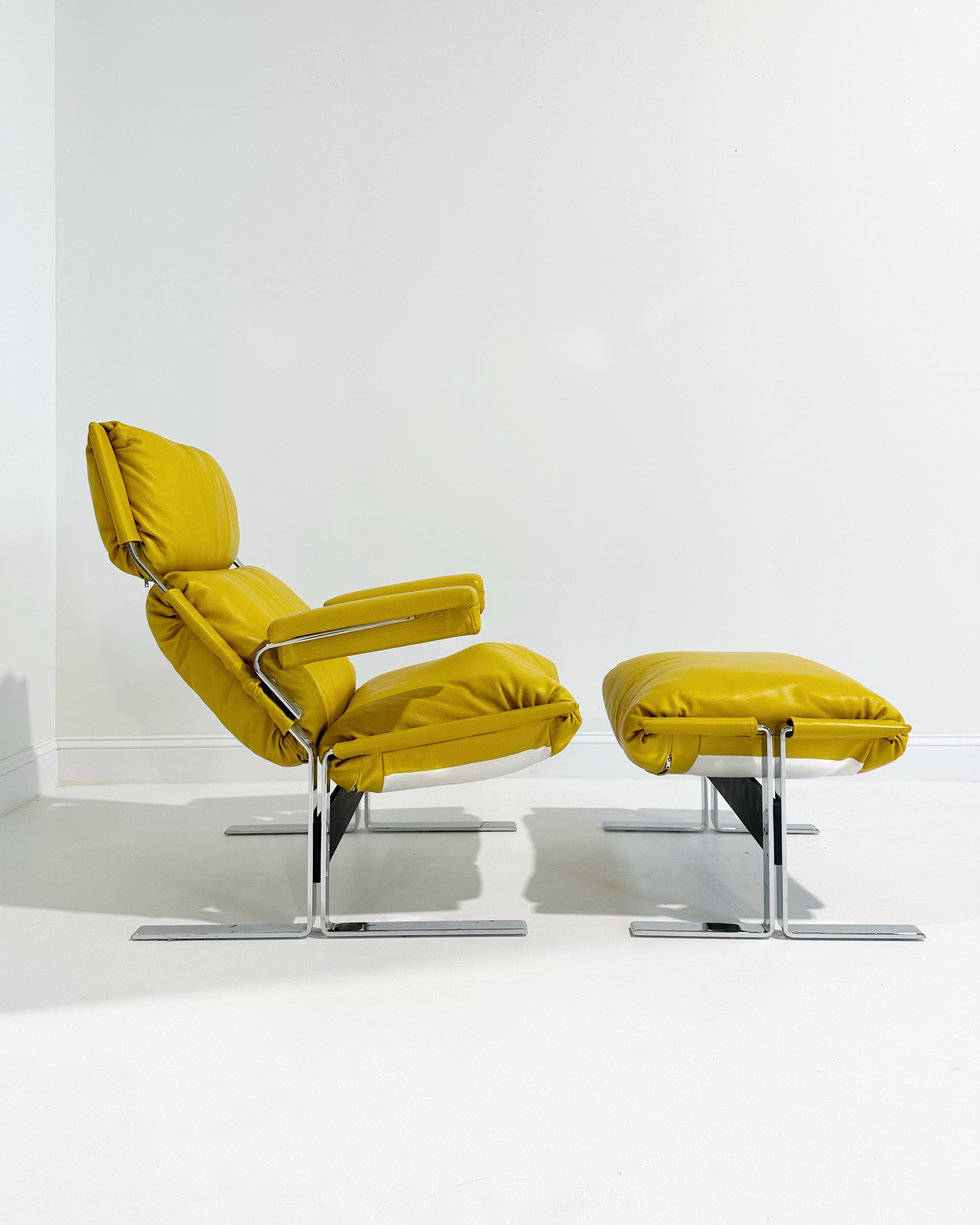 Late 20th Century Vintage Richard Hersberger Lounge Chair and Ottoman For Sale