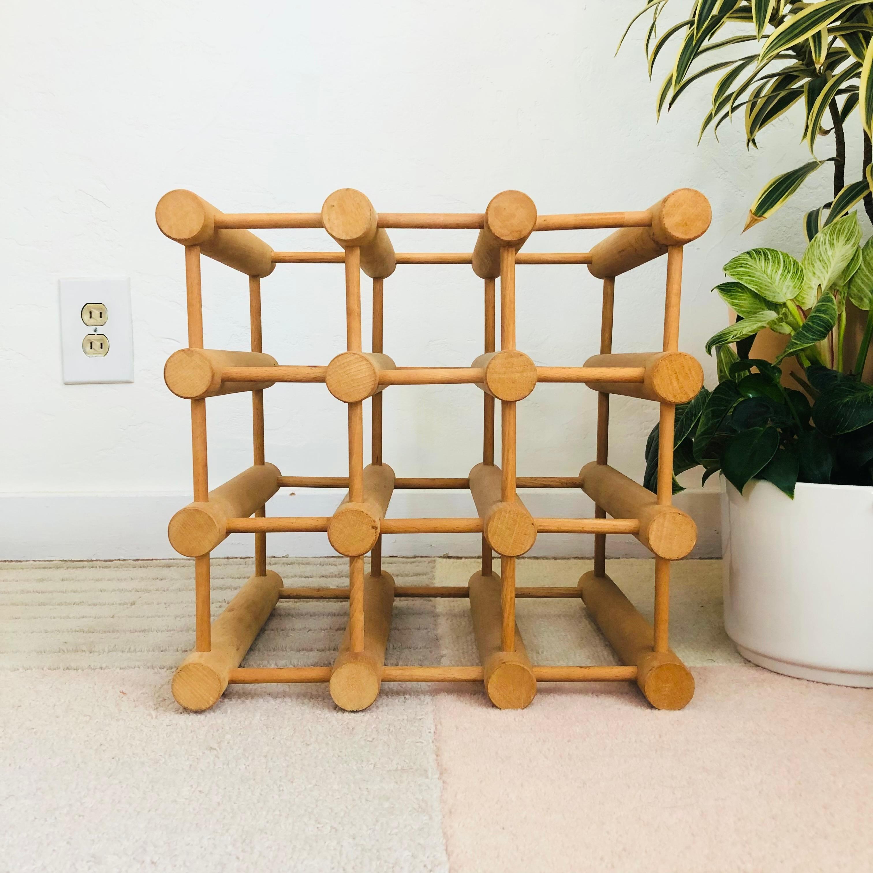 vintage wooden wine rack