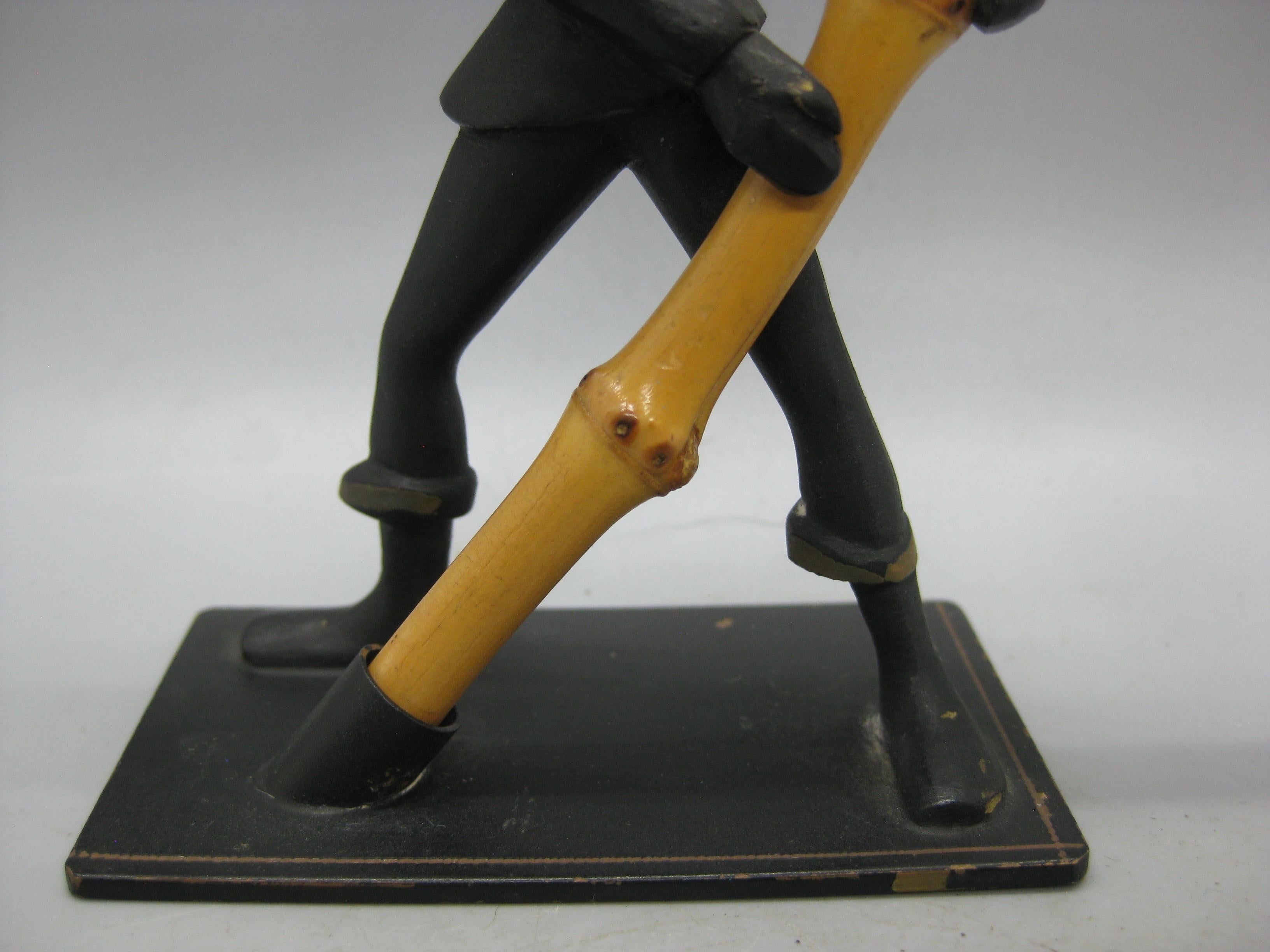 Bronzo Vintage Richard Rohac Austriaco Vienna Bronze Uomo Asiatico con Figura di Bambù Statua in vendita