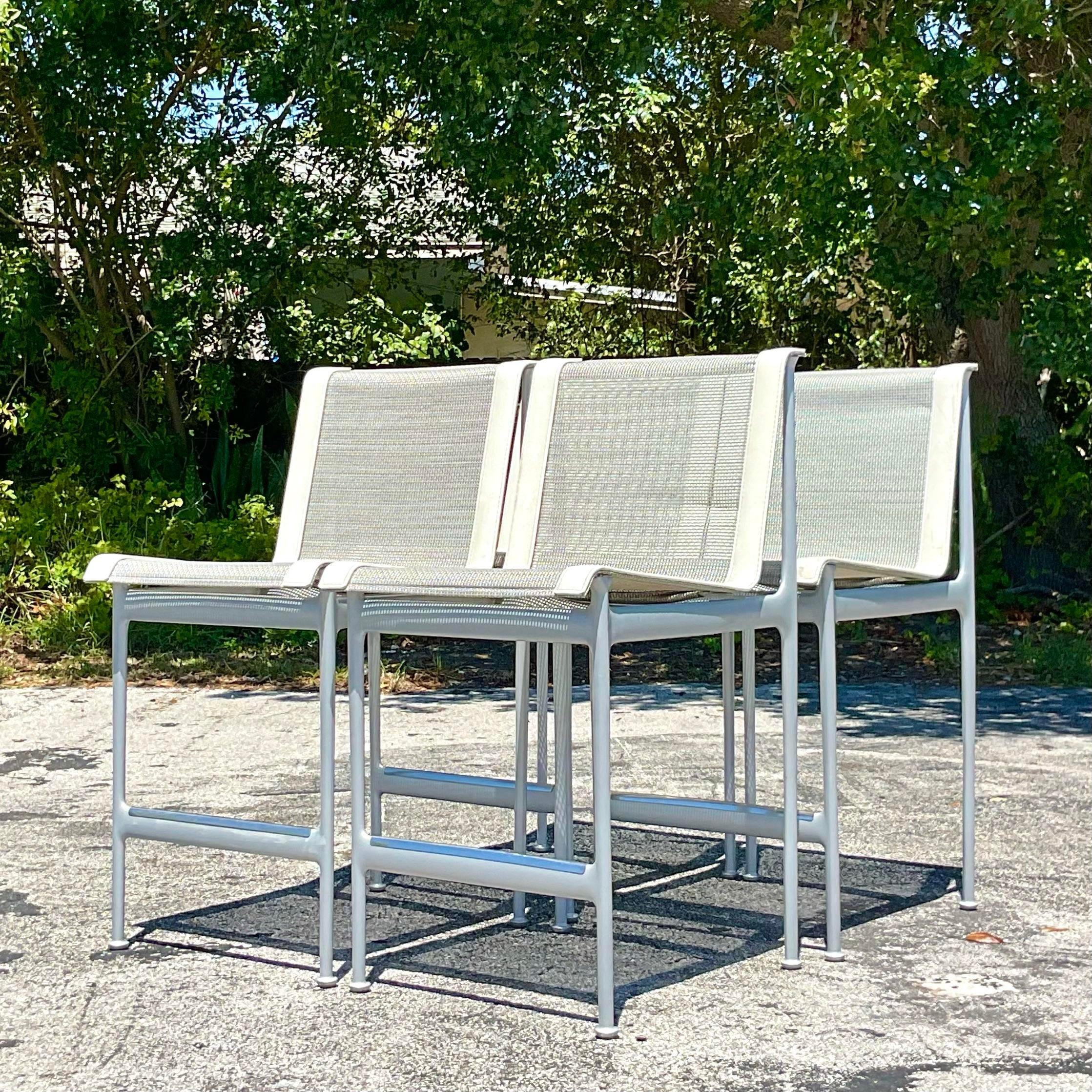 Américain Table de salle à manger vintage Richard Schultz et 4 chaises en vente