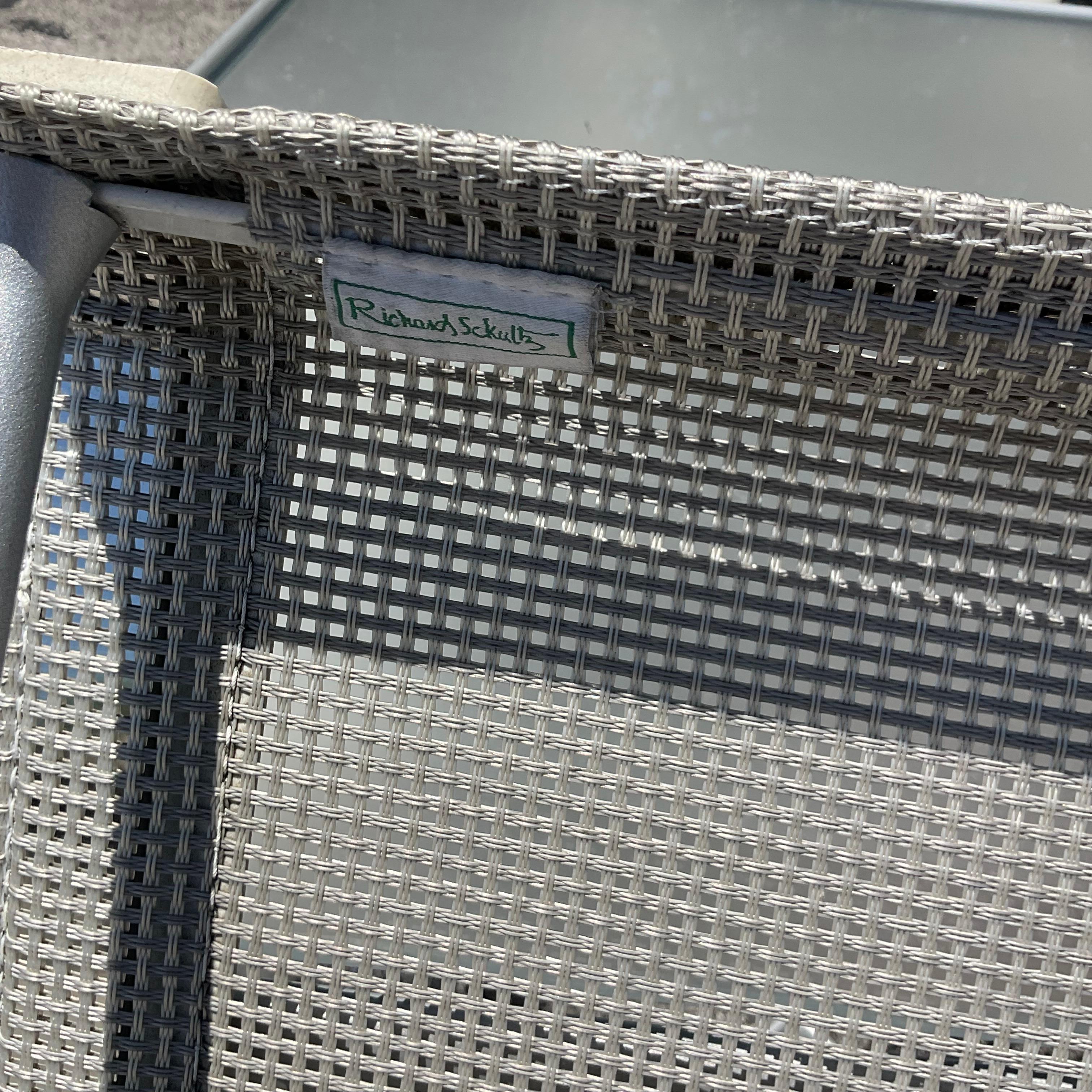 Tissu d'ameublement Table de salle à manger vintage Richard Schultz et 4 chaises en vente