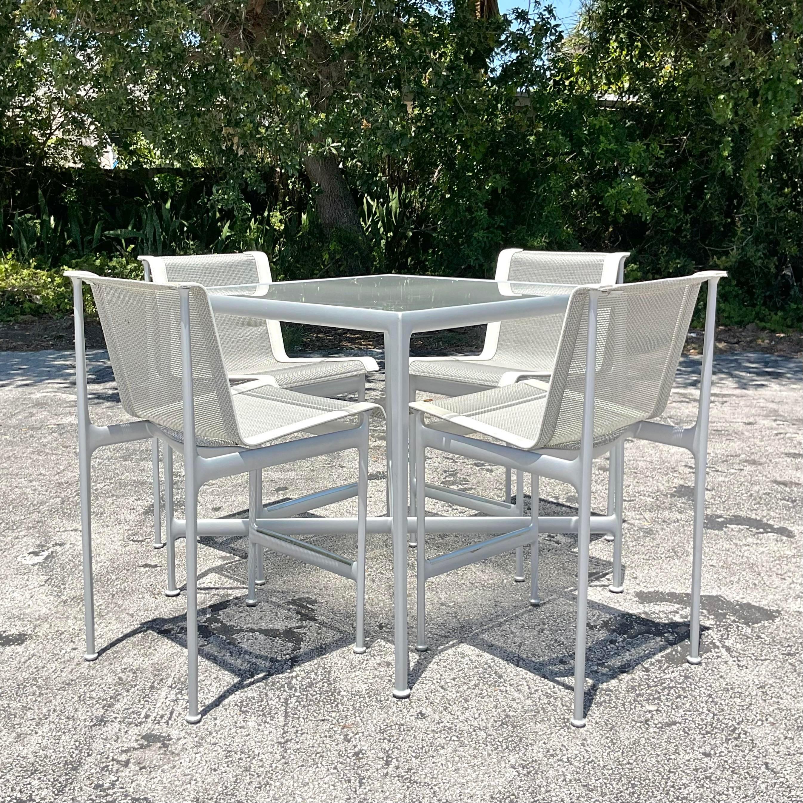 Table de salle à manger vintage Richard Schultz et 4 chaises en vente 2