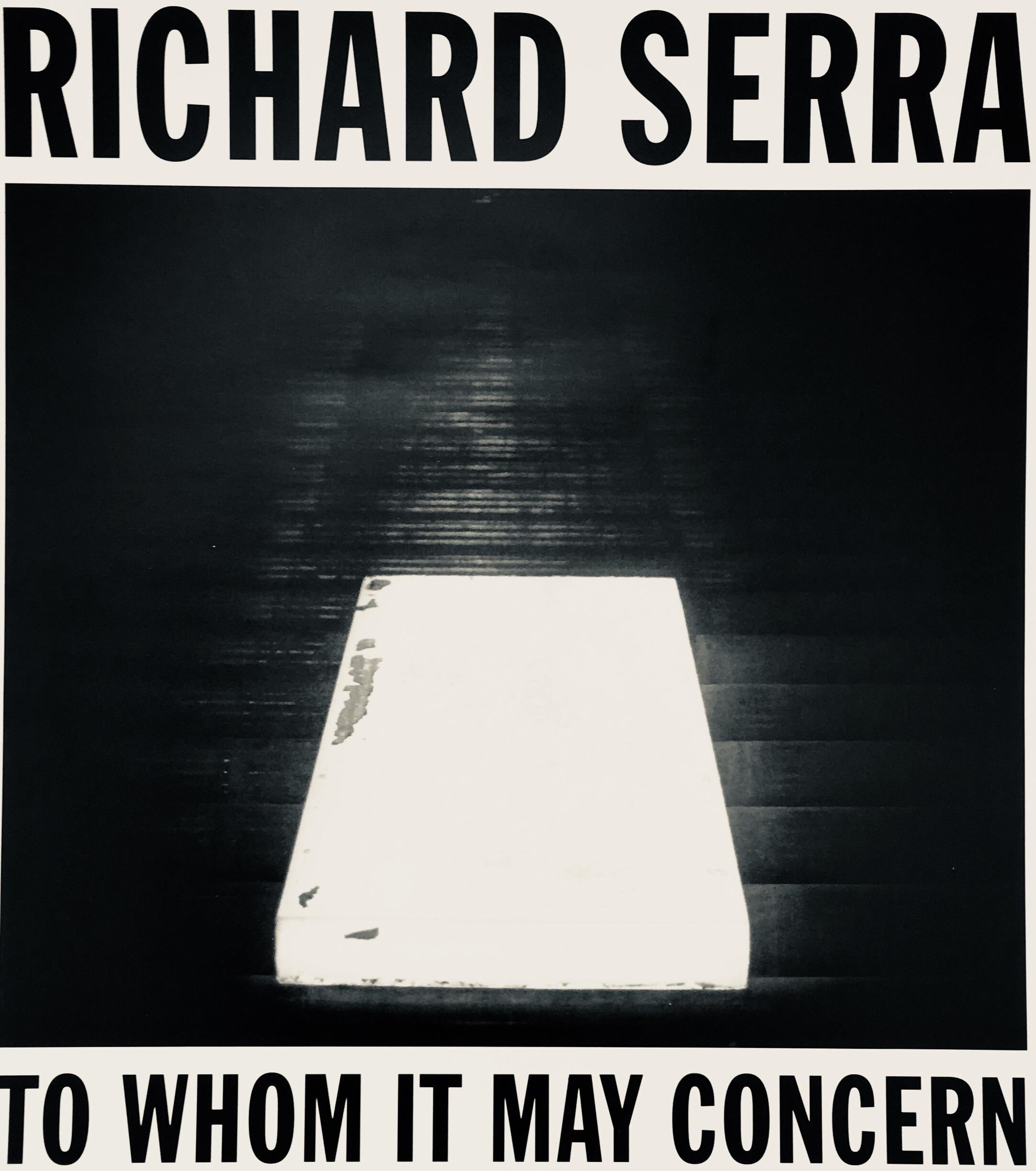 Late 20th Century Vintage Richard Serra Exhibit Poster