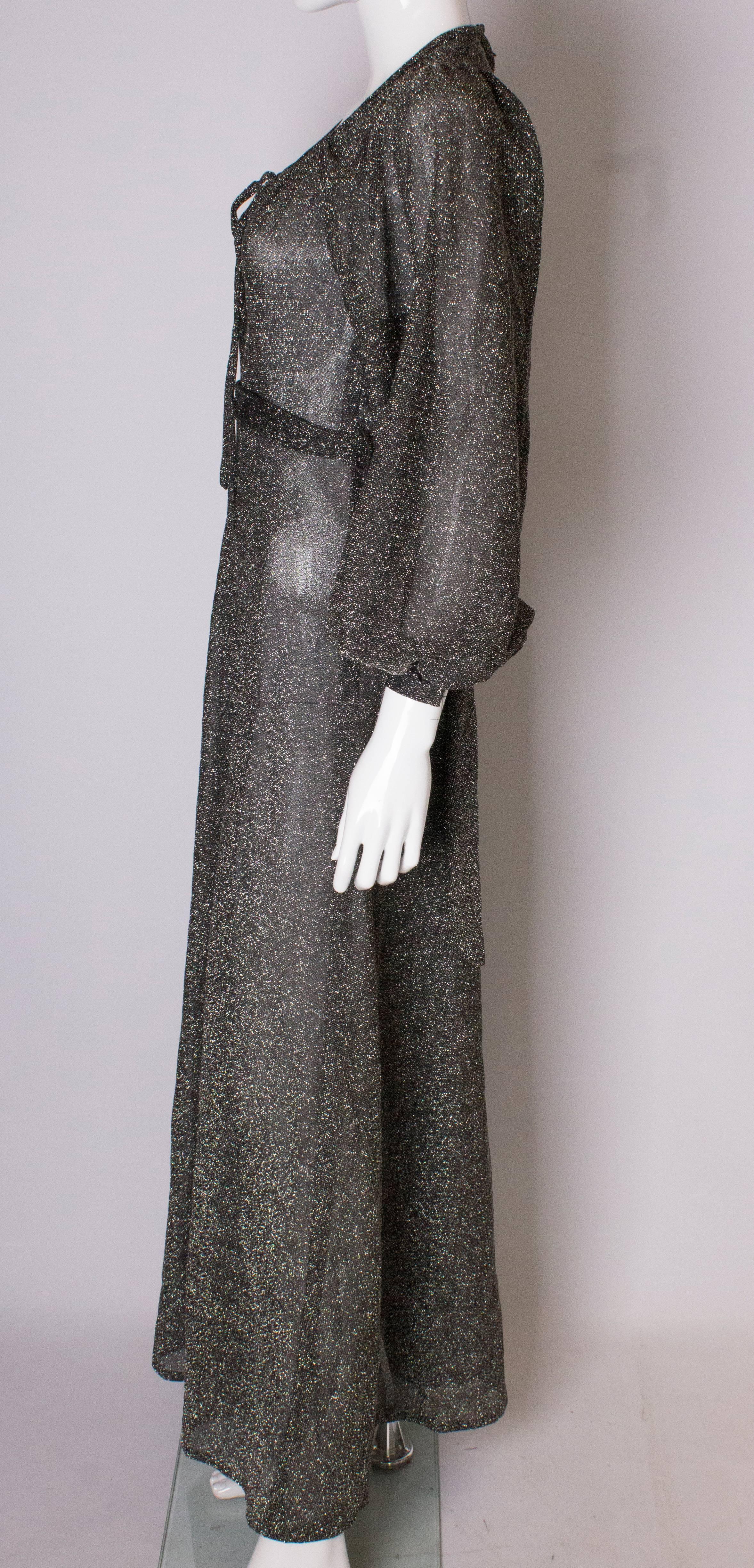 Women's Vintage Richard Shop Long  Lurex Gown