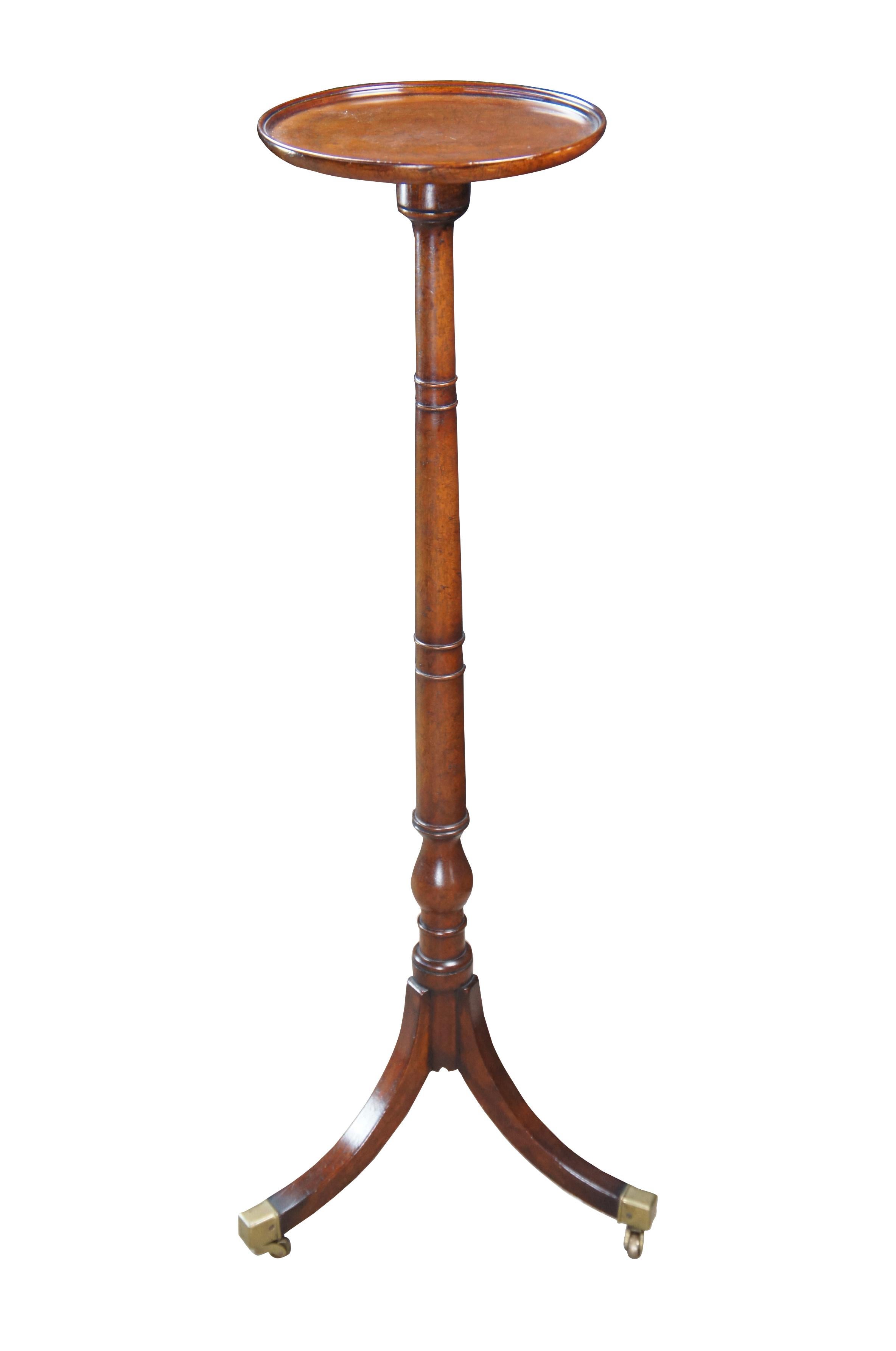 American Vintage Riffemoor Inc English Regency Style Solid Mahogany Plant Candle Stand For Sale